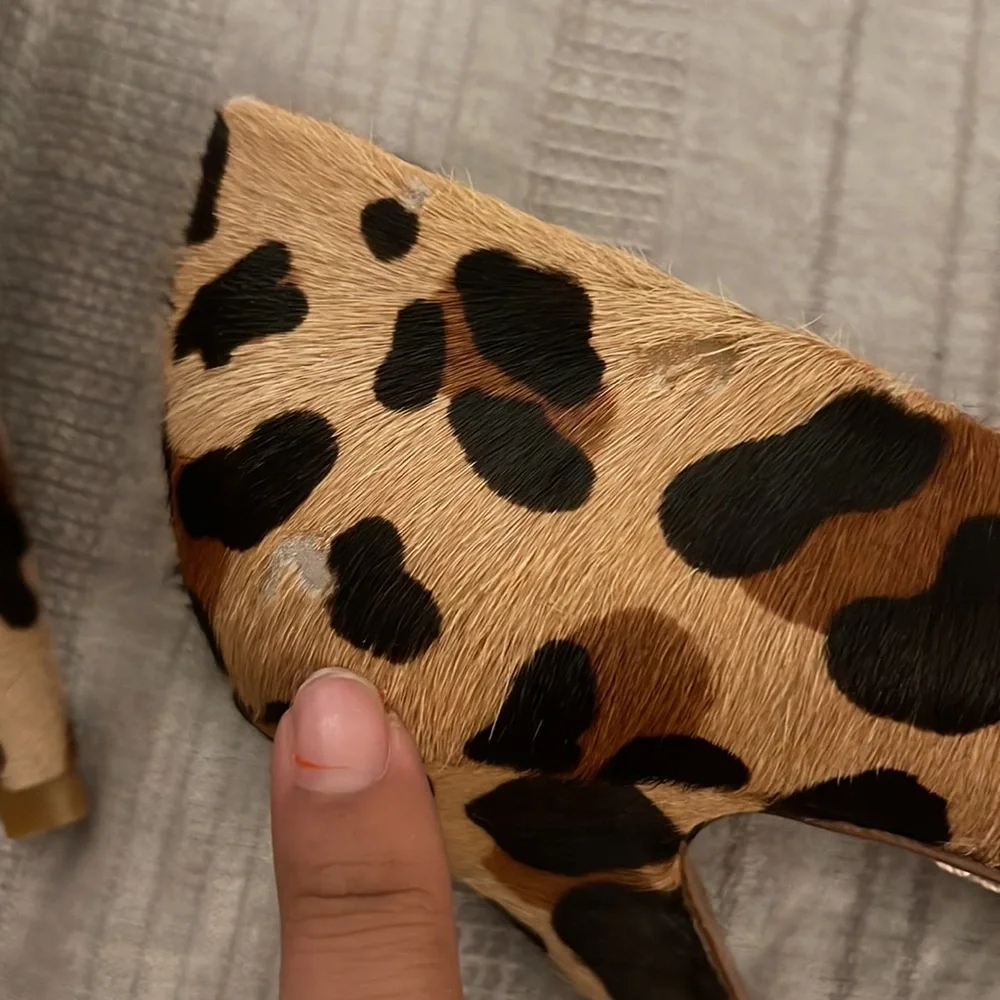 Schutz Leopard Print Calf Hair Pumps